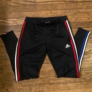 Adidas Women’s Tiro 19 Track Pants - Red, White, and Blue stripe
